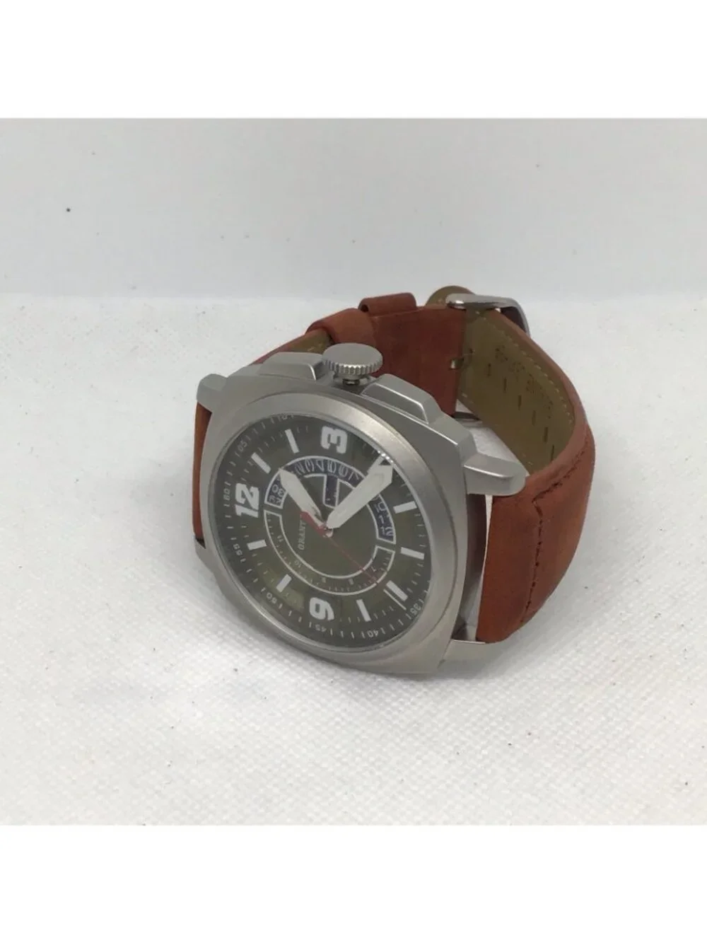 Grant Brown GB9414E Men's 45mm Stainless Steel Date Quartz Watch Clean Design